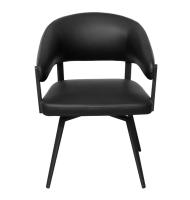 Cadeiras giratórias pretas de design elegante Facil limpeza para assentos de sala de jantar