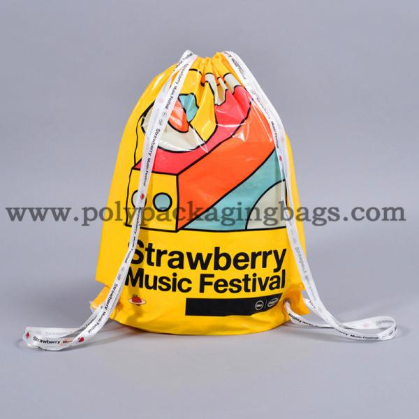 trouxa plástica do cordão do PE de 40L 0.05mm para sacos de plástico do cordão da roupa
