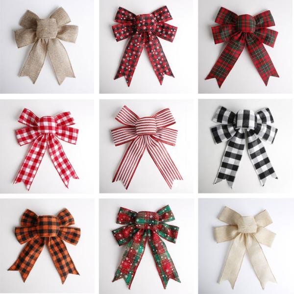 Upgrade Your Christmas Tree with Our Pre-Made Customized Burlap Ribbon Bow