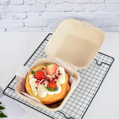SGS Flexo Or Offset Biodegradable Takeaway Boxes Wheat Straw Food Tray