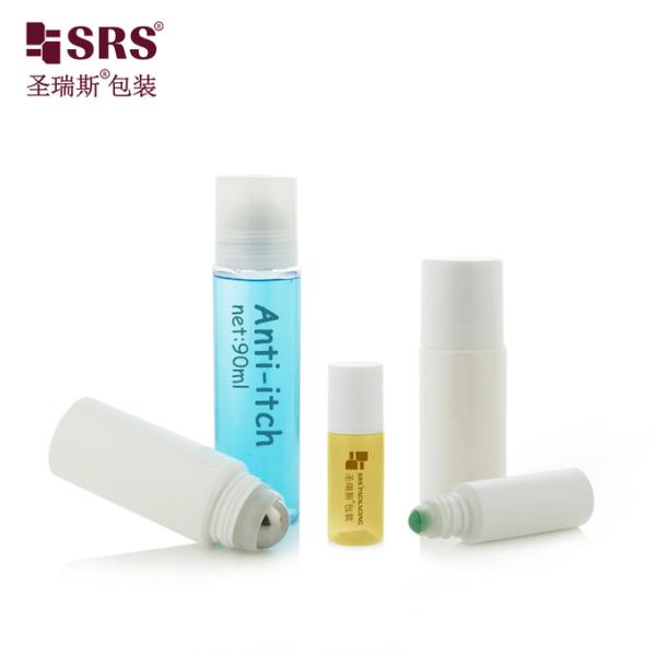 PET30-90ML Transparent Plastic PET Roll On Bottle With 304 SUS Ball