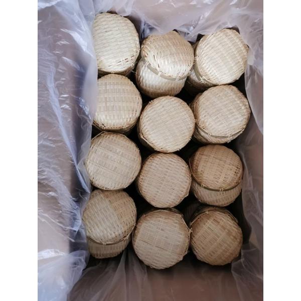 OPP envolveu a cesta de bambu natural 17cm 19cm 23cm dos ofícios de bambu do presente da cesta de fruto