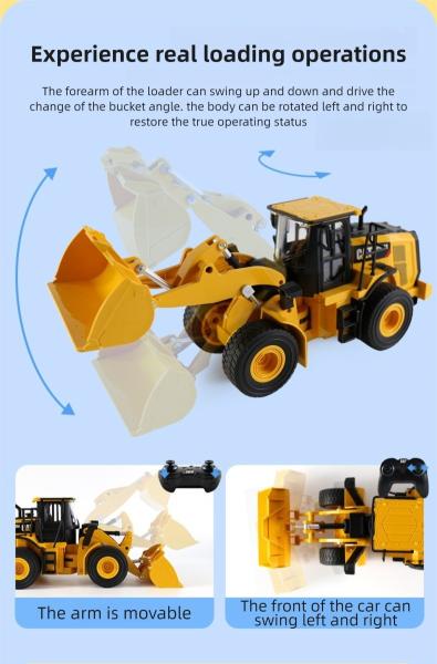 D7E Bulldozer Rechargeable Remote Control Simulation Kids Toy 1:24 Scale 25002
