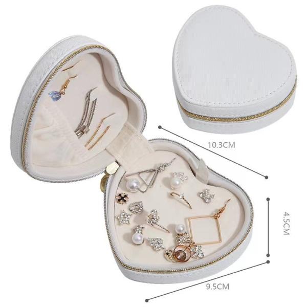 Stylish Jewelry Box Organizer PU Leather Heart Shaped Jewelry Boxes For Women