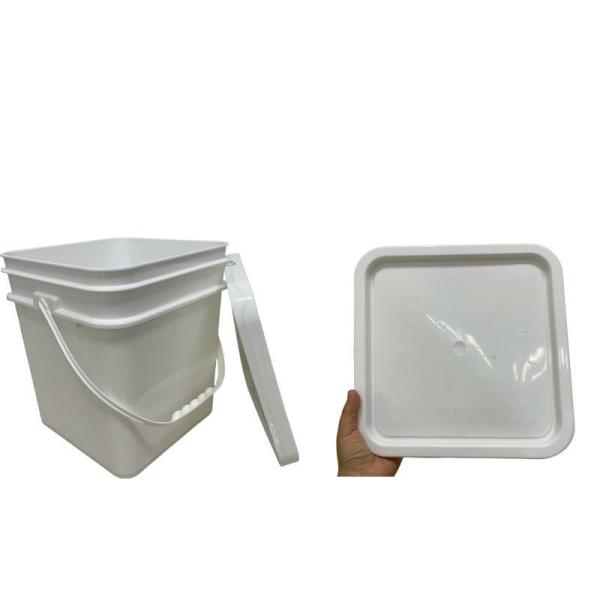 Biscuits Container 15L Square Plastic Bucket with HDPE Material and Printed Design