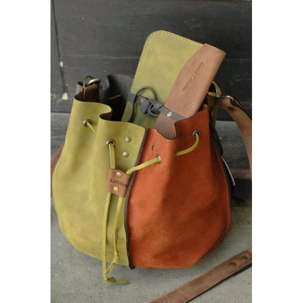 leather woman bag baggy shape Maja multicolor Ladybuq art design