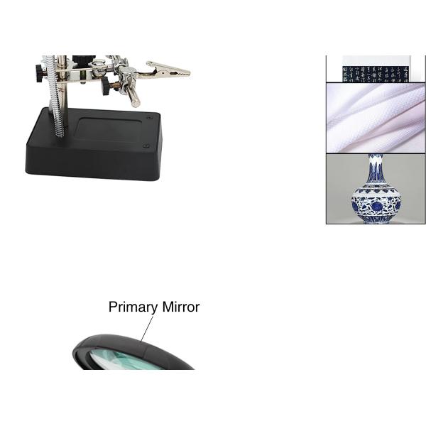 Лупа TOKTOS для верстака с зажимом объектива света 3.5X-12X СИД вспомогательным