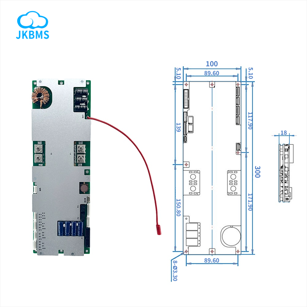 2A Active Balance BMS Lithium LiFePO4 Solar Energy Storage 8S 16S 48V 150A