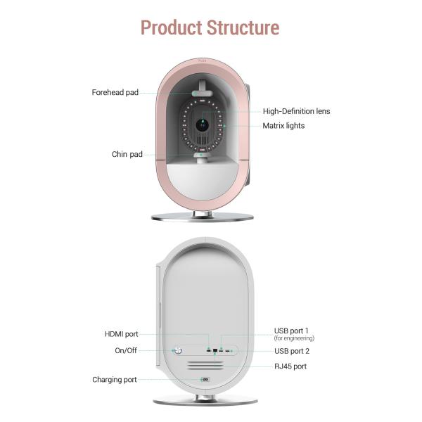 Upgrade Facial Care Skin Analyzer Face Detector 3D New Model Face Skin Analyzer Scanner Device Aesthetics in 17 Languages