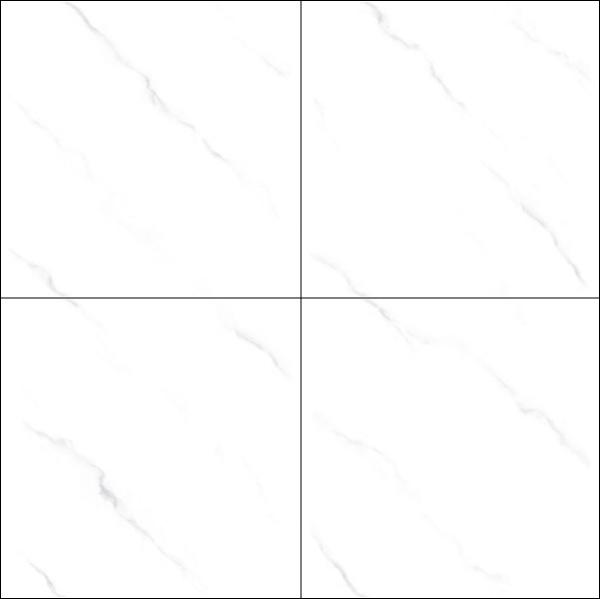 Carrara Blanc 800x800 mm Porcelaine vitrée poli pour le salon