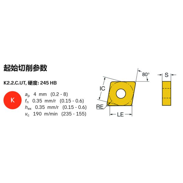 Standard CNC Milling Cutter, Model CNMA120408, with HYHH08 CVD Coating, Suitable for Machining Cast Iron