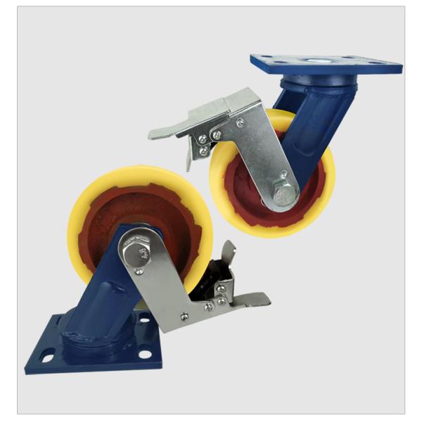 1000kg High Load Heavy Duty Red Iron Core Nylon Castor Wheel with Roller Bearing Type
