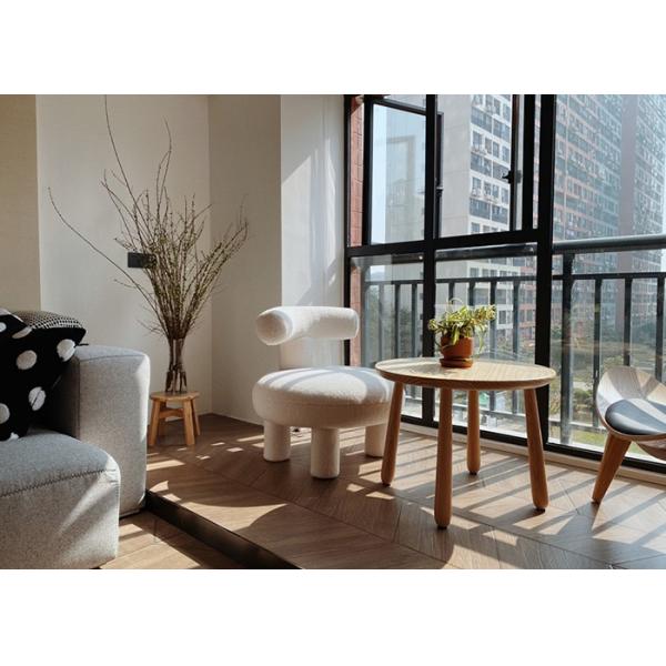 Baby Modern Fabric Dining Chairs Sponge Filled Grey Single Sofa