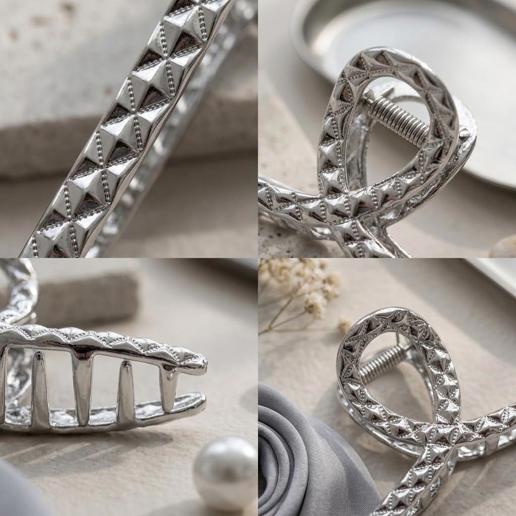Geometric Metal Hair Accessories Claw Clip Practical Silver Color