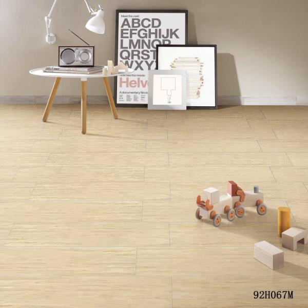 Light Yellow Timber Ceramic Floor Tiles For Living Room / Bedroom