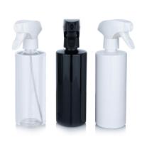 Garrafa cilíndrica transparente/preta/branca de plástico de 500 ml com spray branco/preto para garrafa de pulverização de gatilho vazia