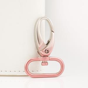 Handbag Hardware Luxury Metal Snap Hook 25mm Spring Swivel in Pink Silver