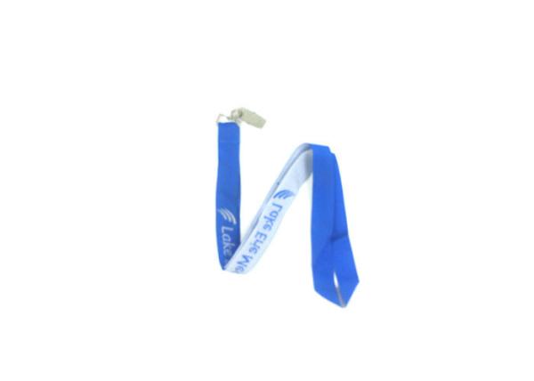 Custom Woven Neck Lanyards Environmental Protection Materials With Metal Badge Clip
