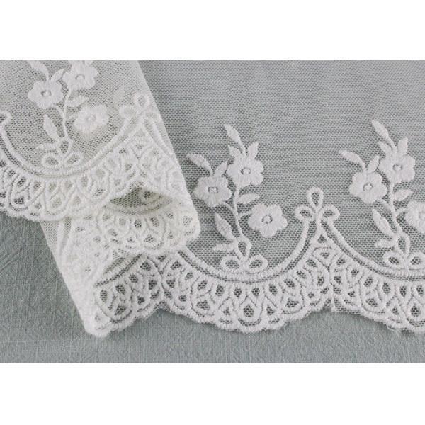 Вышитая флористическая скаллопед ткань шнурка окаймляющ ленту шнурка хлопка сетки нейлона Бридал