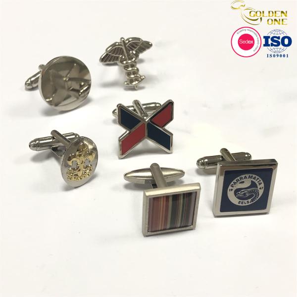 Clothing Metal Cufflinks Custom Shiny Nickel Jewelry Tie Clip Shirt Coat Gold Cufflinks