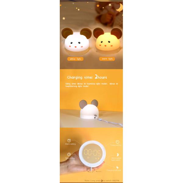 Super mignonne souris animal éclairage de souris douce en silicone réveil de nuit lumière APP contrôle