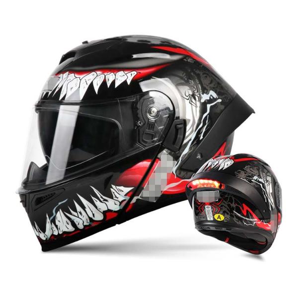 Head Safety Protection with Custom DOT Approved Flip Up Motorcycle Helmets and Lights