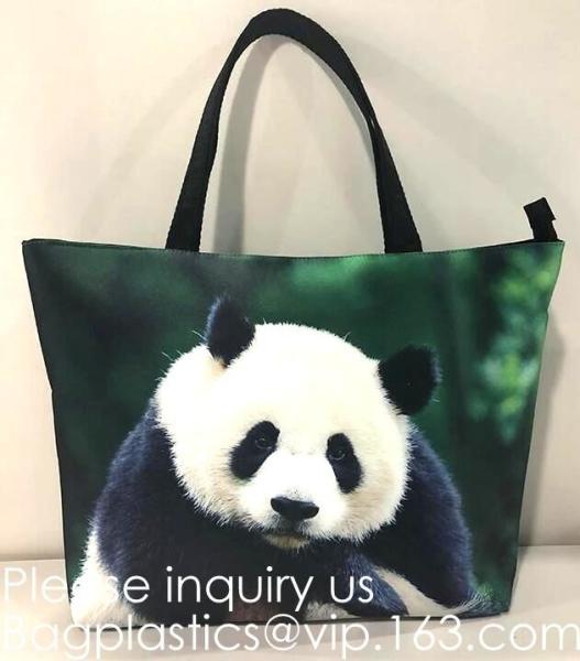 Lady Handbag Woman Color Panda Print Bag,Cute Chinese Panda custom print tote bag,Promotional Custom Logo Printed Organi