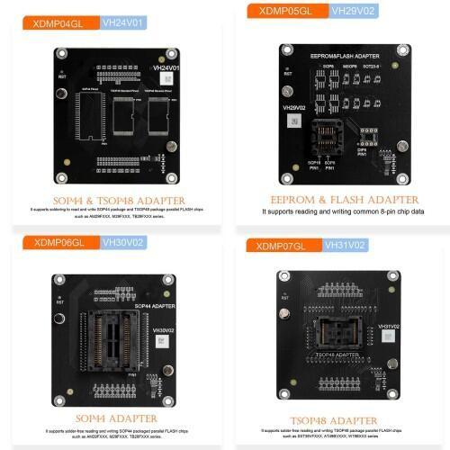 Programmeur Xhorse VVDI Multi Prog avec adaptateurs VH24 SOP44 & TSOP48+VH29 EEPROM & FLASH+VH30 SOP44+VH31 TSOP48 EEPROM