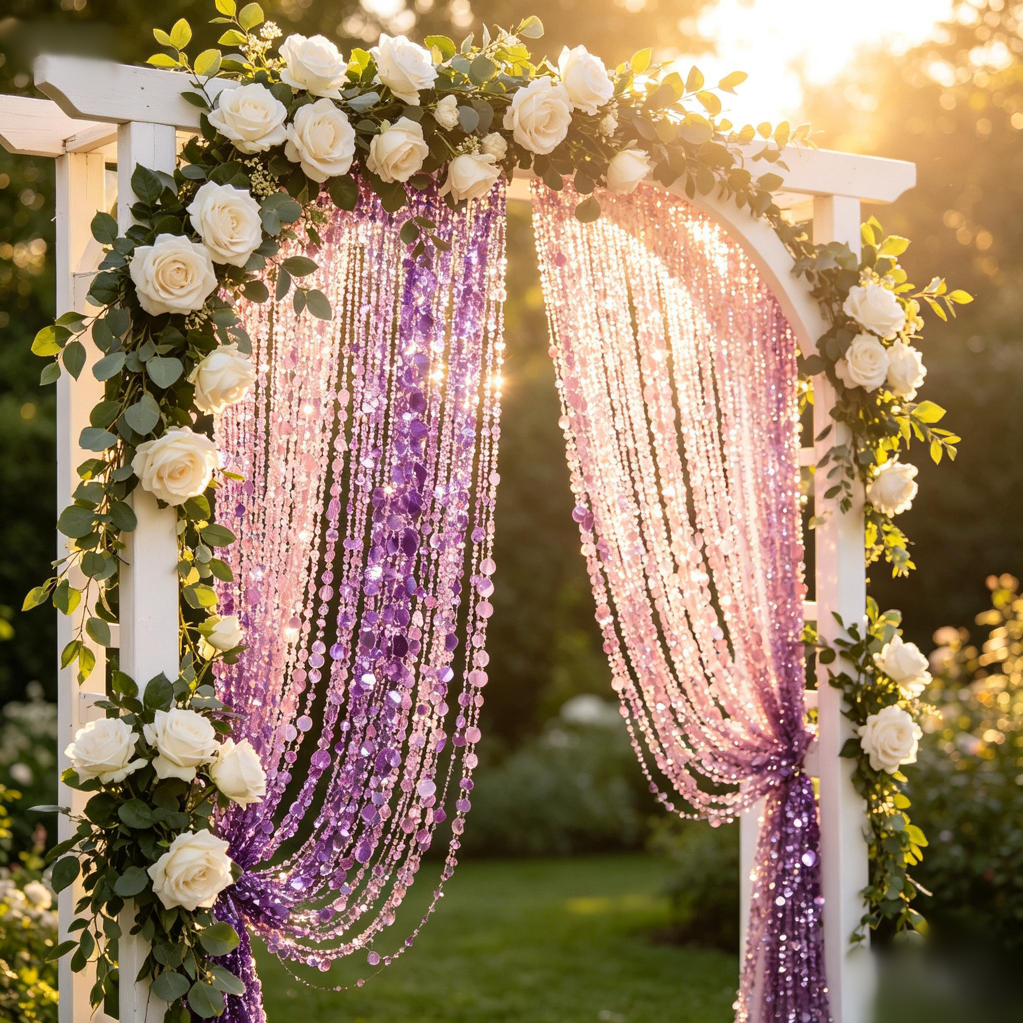 Multiple Colors Unbreakable Flexible Mirror PET Circular Hanging Mirror Sequin Strand