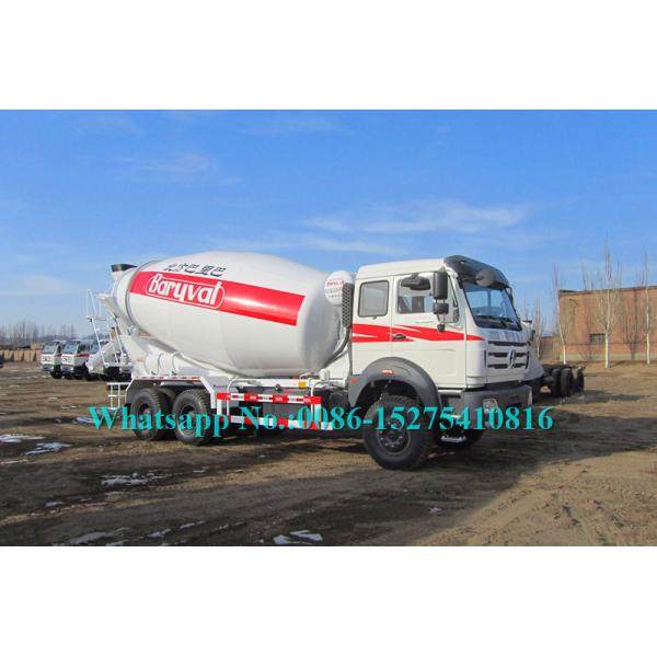 2638 380hp Beiben Heavy Duty Truck , 6x4 10cbm Concrete Transit Mixer Truck Right Hand Drive Optional