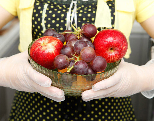 Non Sterile Disposable Vinyl Gloves Blue / Clear Color 4.0 - 5.5g Weight