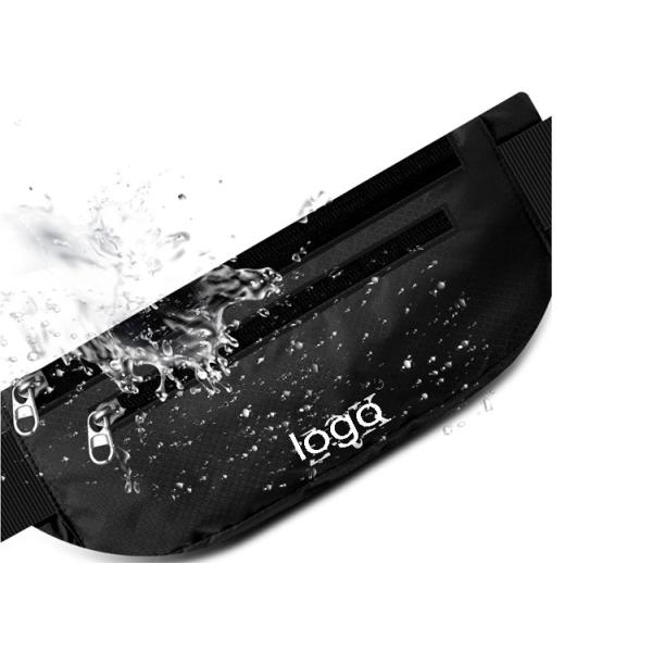 Multi-functional outdoor two zipper pockets travel belt mobile phone waist bag