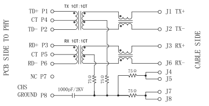 LPJ0011EBNL RJ45 Jack modular 1x10/100Mbps