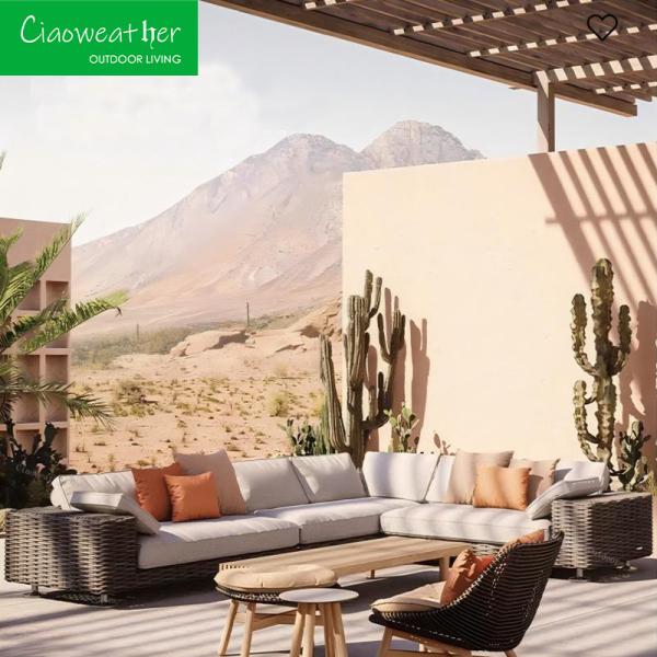 Modern Patio Furniture Aluminum Frame Garden Sofa Set for Outdoor Double Seating