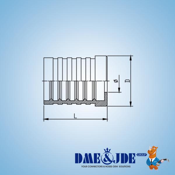 Double Skive Ferrule Hydraulic Hose Fittings For Heavy Duty Spiral Hose SAE R13 R15