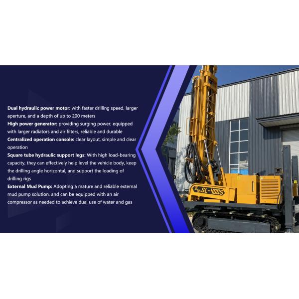 Industrial Crawler Water Well Drilling Rig 400M Down Hole Drilling Equipment
