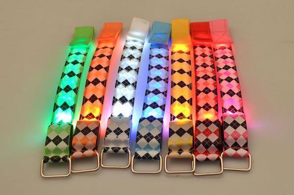 Nylon Fabric Armband LED Flashing leggings warning light band  For Night Running sports Safety