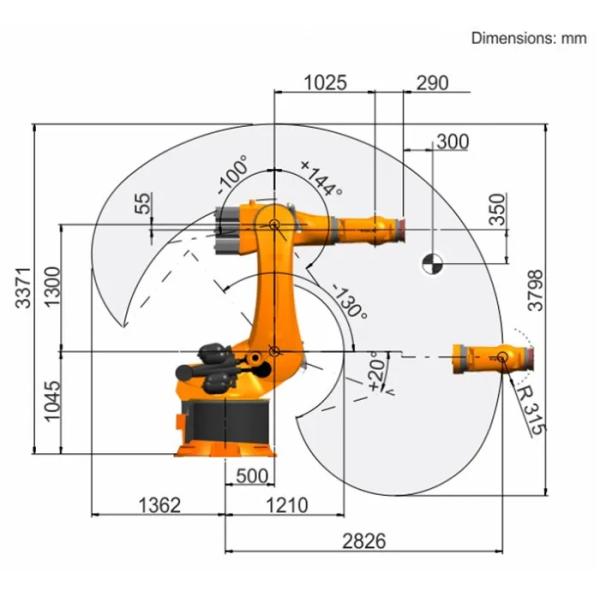 Kuka регулируя полезную нагрузку R2830 500Kg KR 500 робота достигает ось 6 2826mm