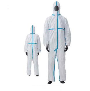 Hooded Disposable Isolation Gowns , Latex Free Disposable Protective Coveralls