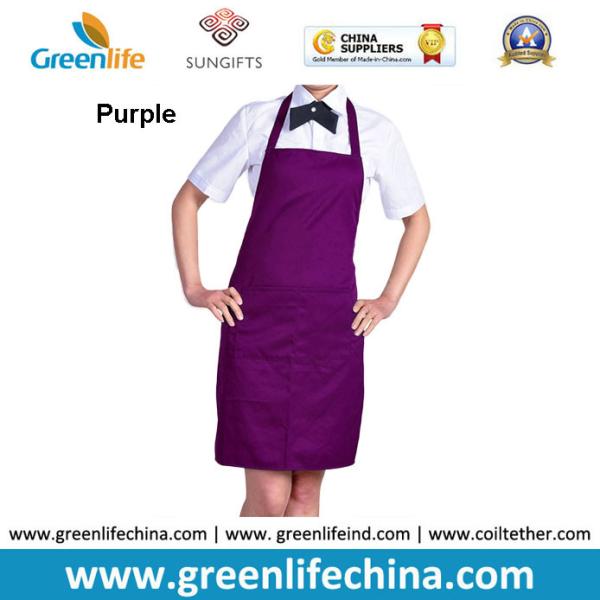 Fashion popular advertising good polyester bib apron with dark blue color against dirty