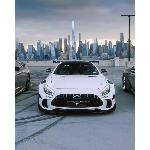 For Mercedes AMG GT Carbon Fiber Widebody Kit AMG GT Upgraded CBE Style Front Lip Diffuser Spoiler Widebody Kit
