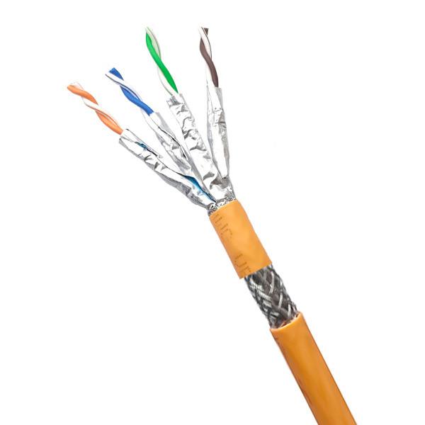 100% Copper  SFTP CAT7A Cable Orange LSZH Ethernet Cable 10Gbps 1000FT
