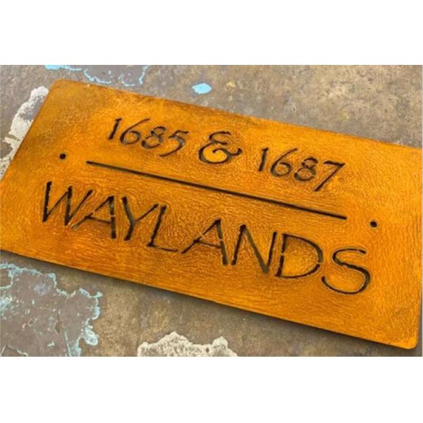 Contemporary Industrial Corten Steel Sign For Business