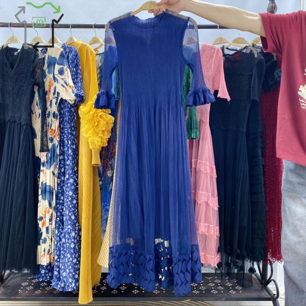 Second Hand Women's Summer Pleated Skirt Slimming Fashionable Used Dress Mixed Colors