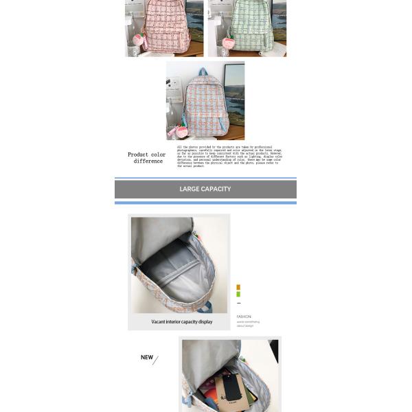 Sac à dos étudiant de style coréen, Sac à dos pour enfants, Sac à livres mignon, Paquet de couleurs multiples.