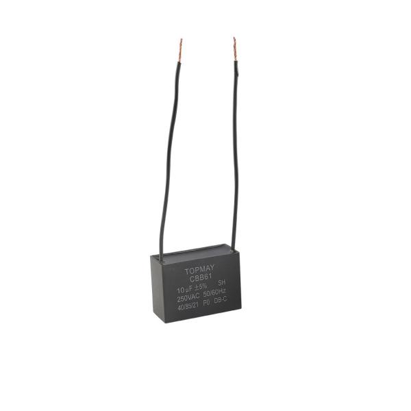 CBB61 AC 10uF Motor Capacitor 250VAC Wire Leads Terminal For Electric Pump