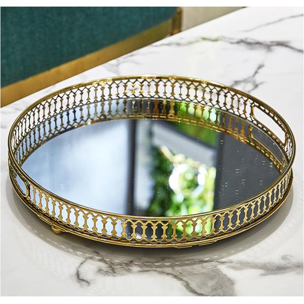 Nordic Aluminum Alloy 32cm Diameter Metal Jewelry Tray