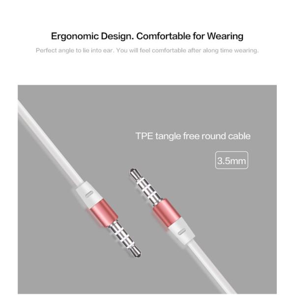 In Ear High Bass 20mw Metal Wired Earphones Mic Volume Control