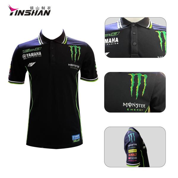 Poliéster/Algodão Camisetas de Polo de Equipa de Corrida Sublimação Personalizada Uniforme para Motocicleta