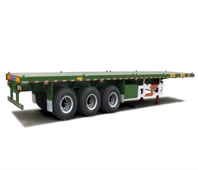 Factory price 3 axis container flatbed semitrailer chassis 3 axis flatbed trailer 40 ft container Flatbed Semi Trailer For Sale